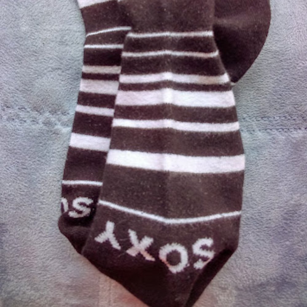 SOXY Black and White Striped Socks